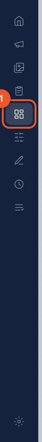 O Dashboard fica no menu da esquerda.